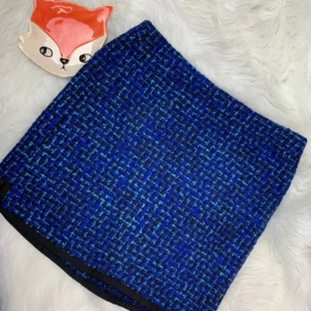 FINAL⬇️ J Crew Blue & Black lined mini Skirt 4